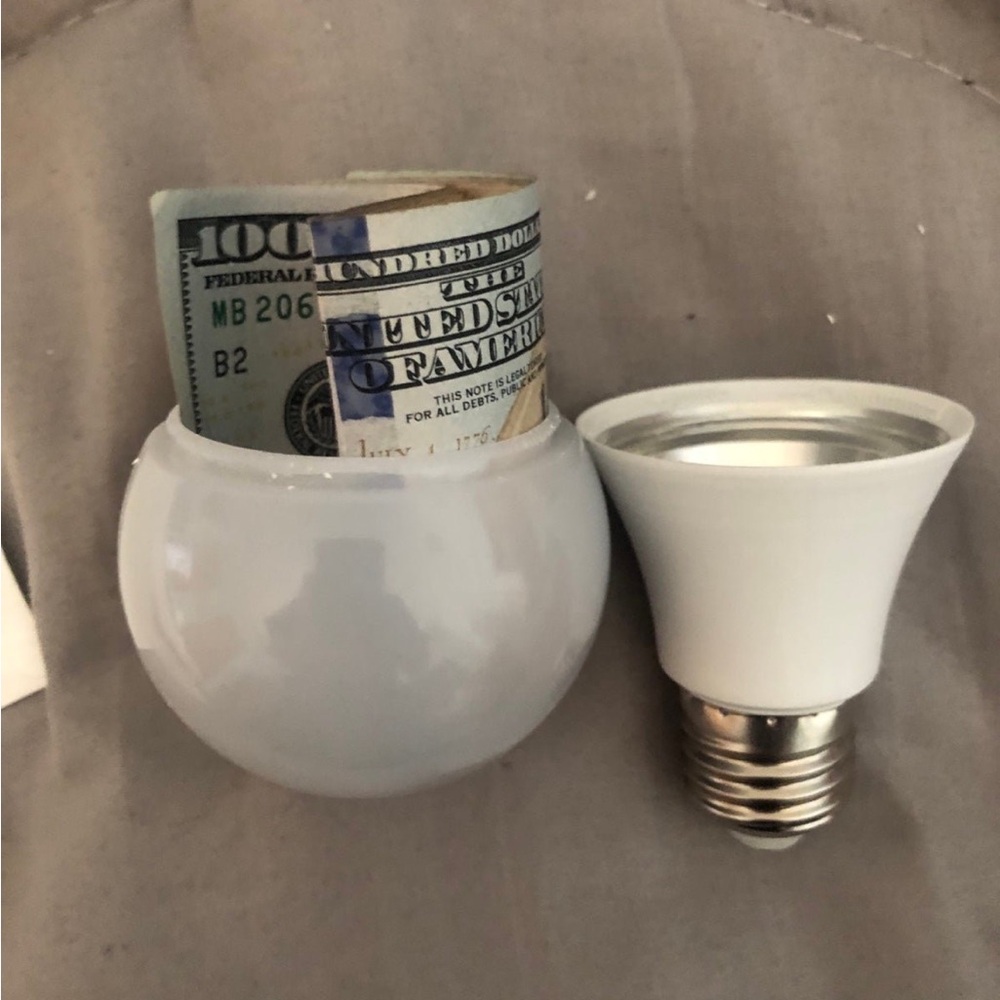 Hidden Compartment Light Bulb Safe